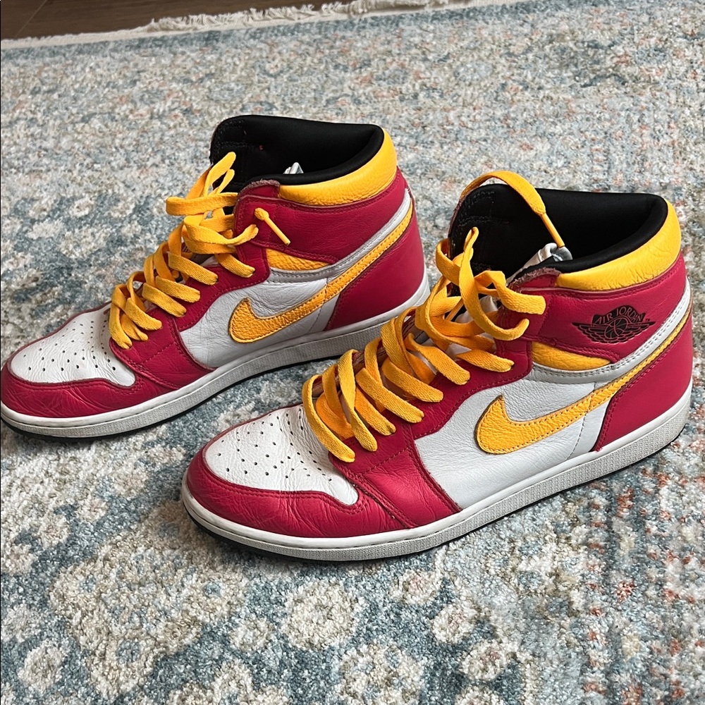 Nike Red and Yellow High-Top Sneakers